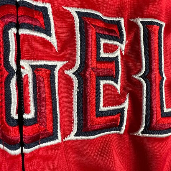 Los Angeles Angels Jacket Mens 2XL Red White MLB Baseball Stitches Athletic Gear - Picture 6 of 10